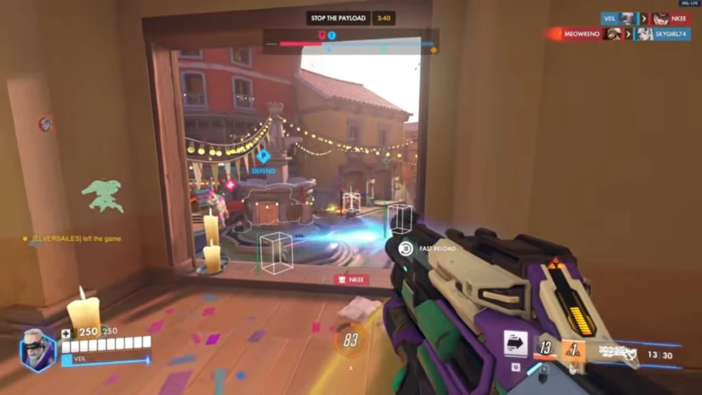 Overwatch 2 FACEIT aimbot beam lock view